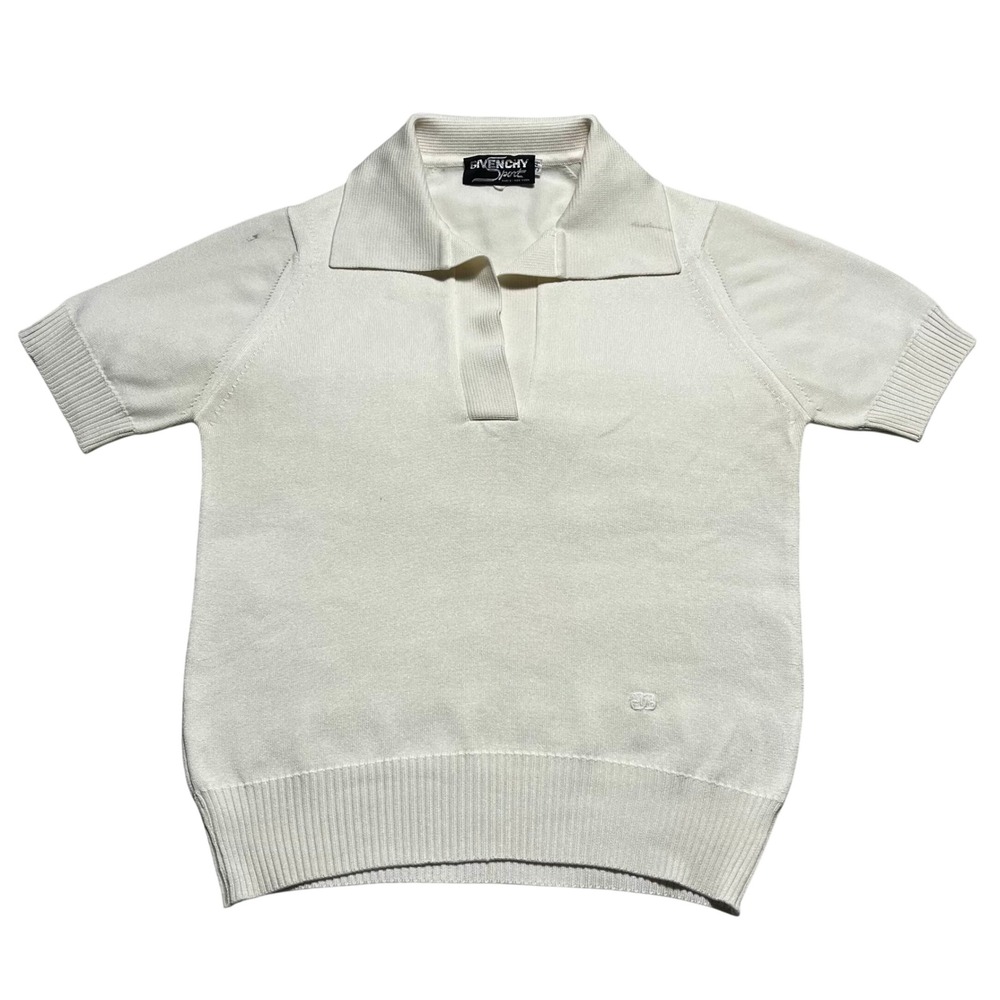 VTG Givenchy Sport White Knit Short Sleeve Polo Top Women's Size 34 Size XS 80s